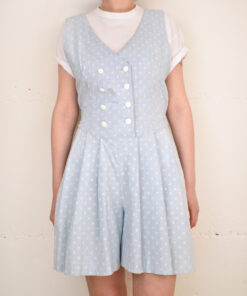 Playsuit Polkadots hellblau Größe L
