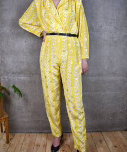 80er Jahre Einteiler Gelb Größe 40