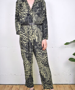 80s Jumpsuit Leo-Print Größe 42
