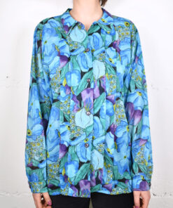 Sommerbluse Turquoise Flowers Gr. M